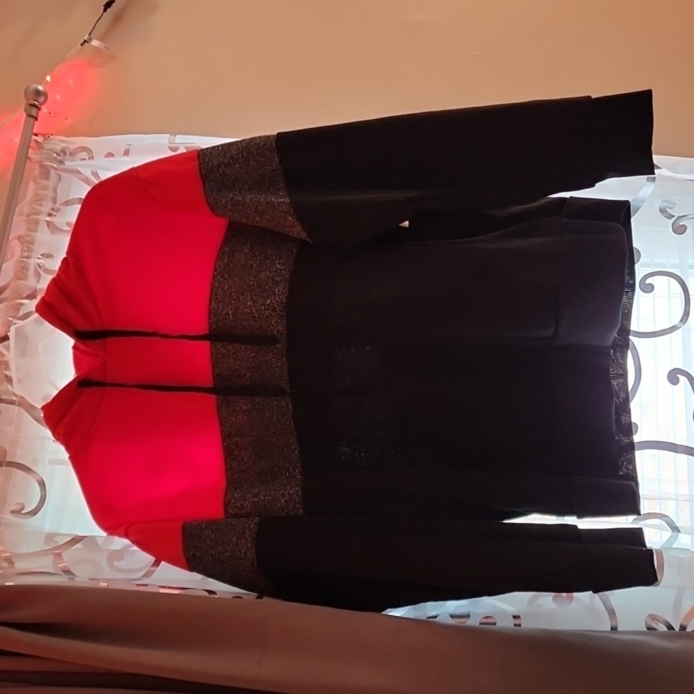 Mens red, gray, and black hoodie NWT